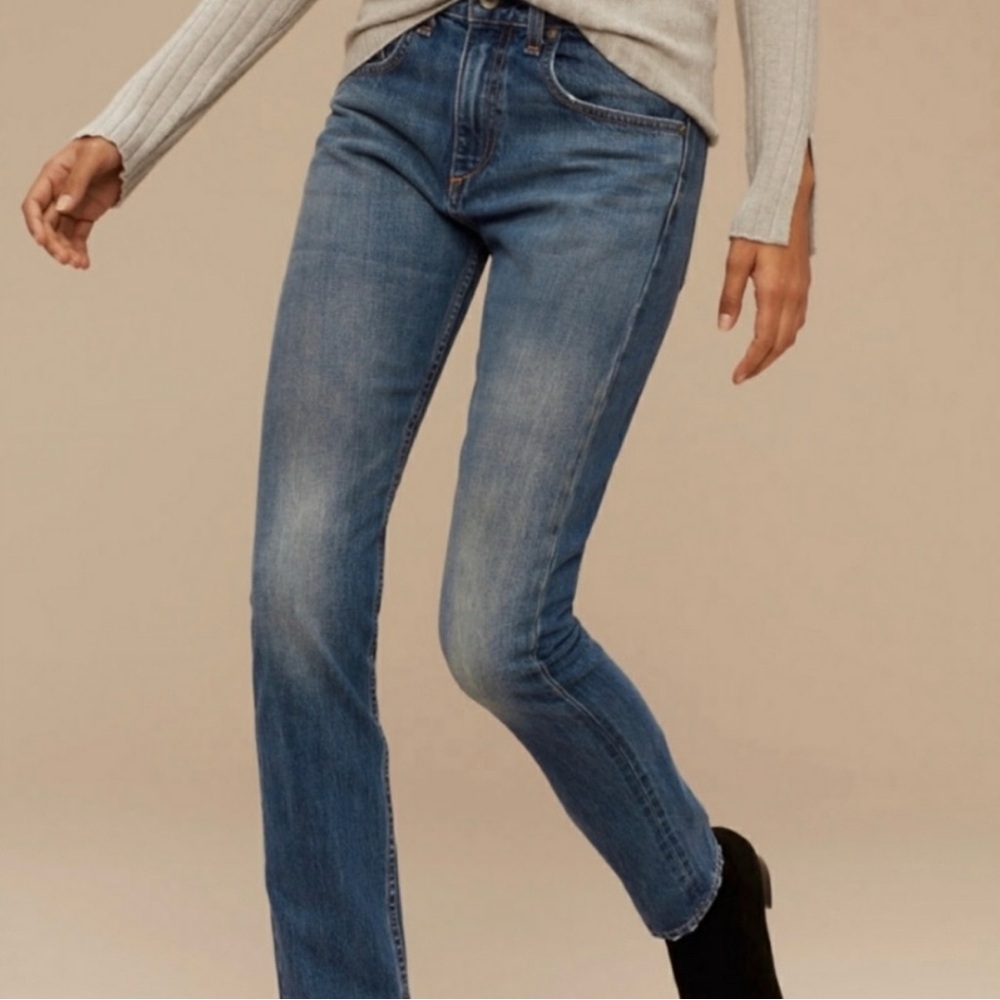 RAG & BONE Marilyn High Rise Slim Straight Jeans Lucile Wash Size 28
